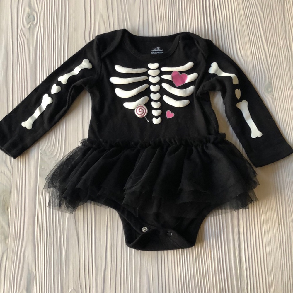 Skeleton tutu onesie